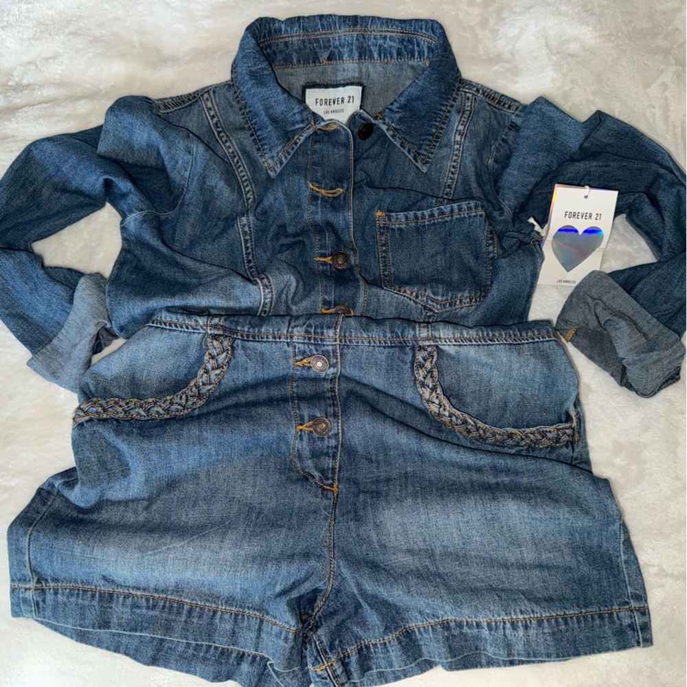 Forever 21 Denim Jean Romper